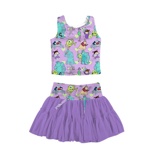 Magical Mom & Me/ Monsters Inspired Girls Skirt Set | Sully & Mike Family Matching Outfit | Girls & Women’s Theme Park Set