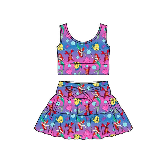 PREORDER- Under the Sea Princess Girls Skirt Set | Full Length Tank & Twirl Skirt | Magical Ocean Boutique Outfit