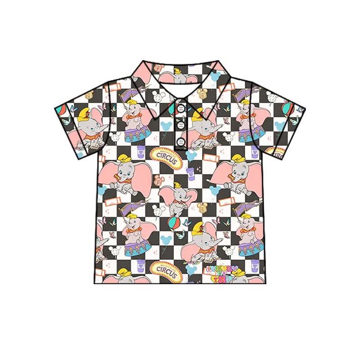 Dumbo Boys’ Button Down Shirt | Disney Dumbo Circus Shirt | Pink Elephant Hawaiian Shirt | Inspired Park Outfit