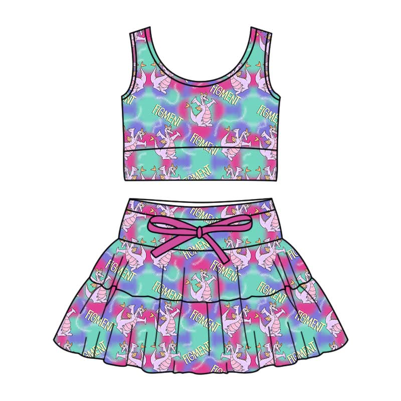 PREORDER Girls Purple Dragon Figment yoga set