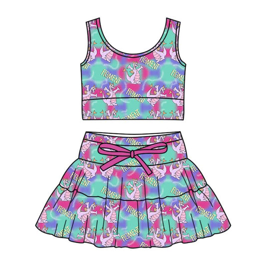 PREORDER Girls Purple Dragon Figment yoga set