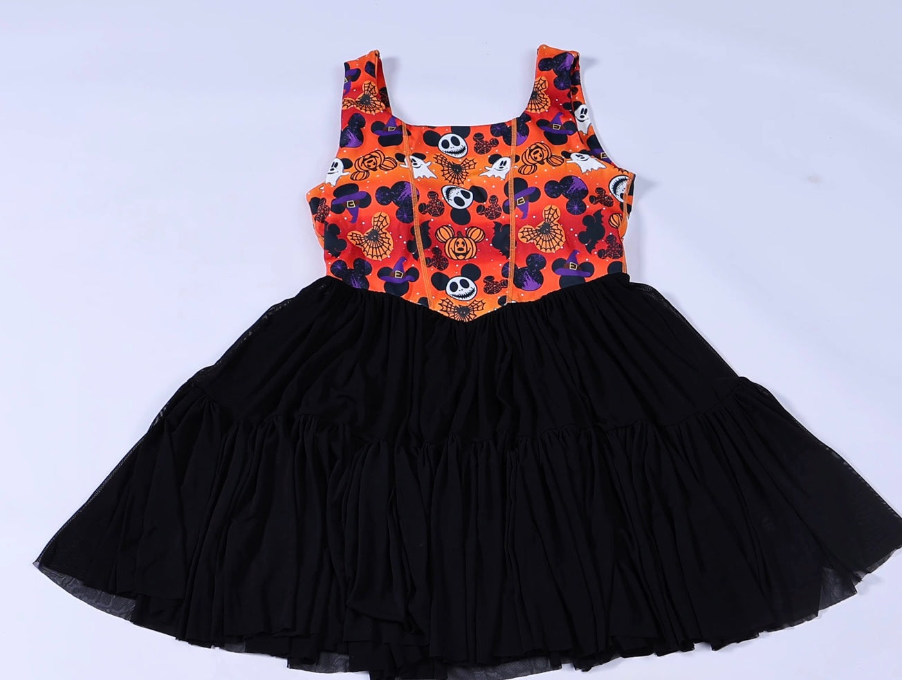Mom & mini Halloween Pumpkin Mouse Dress | Black & Orange Spooky Halloween Dress | Disney Inspired Boutique Twirl Dress