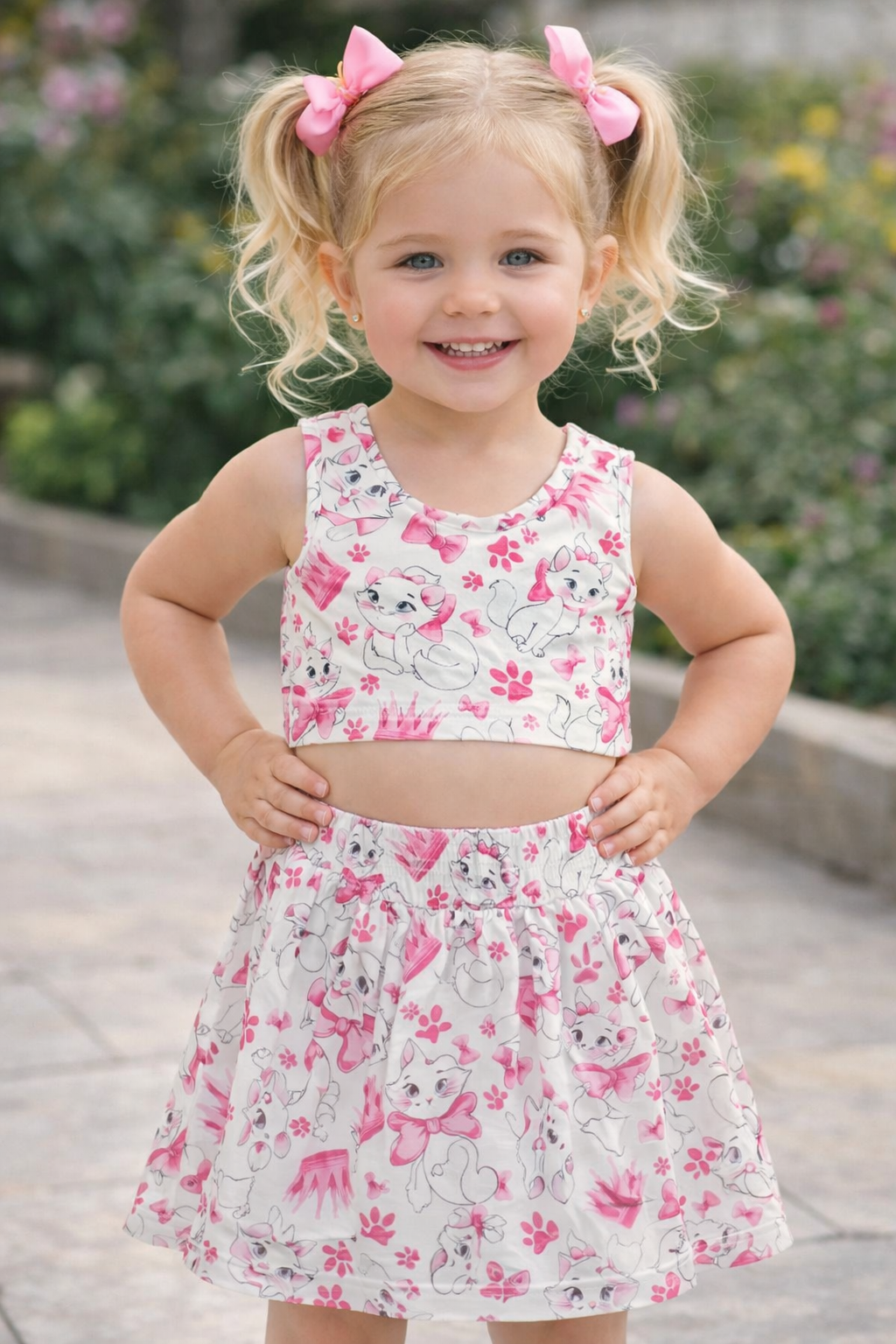 💖 Marie-Inspired Princess Active Set (Crop Top + Built-In Shorts Skirt)
