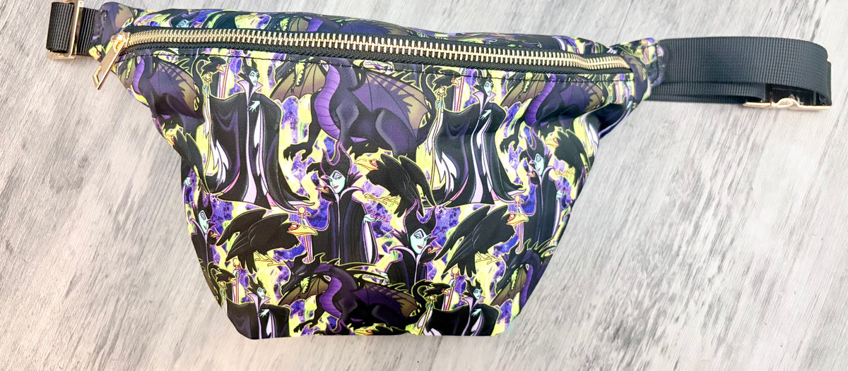 Maleficent Dragon Crossbody Bum Bag | Villain Inspired Purple & Black Fantasy Belt Bag