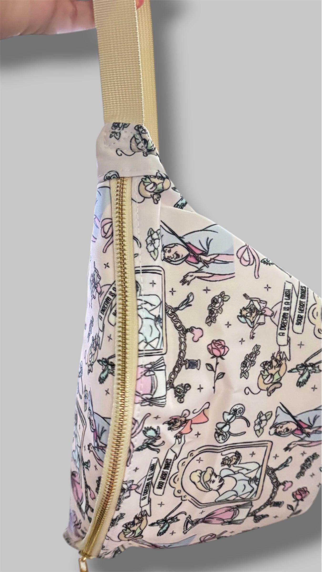 Magical Glass Slipper Inspired Belt Bag | Princess Park Outfit Fanny Pack | Fairy Tale Waist Bag for Theme Park Trips | Adjustable Crossbody Belt Bag