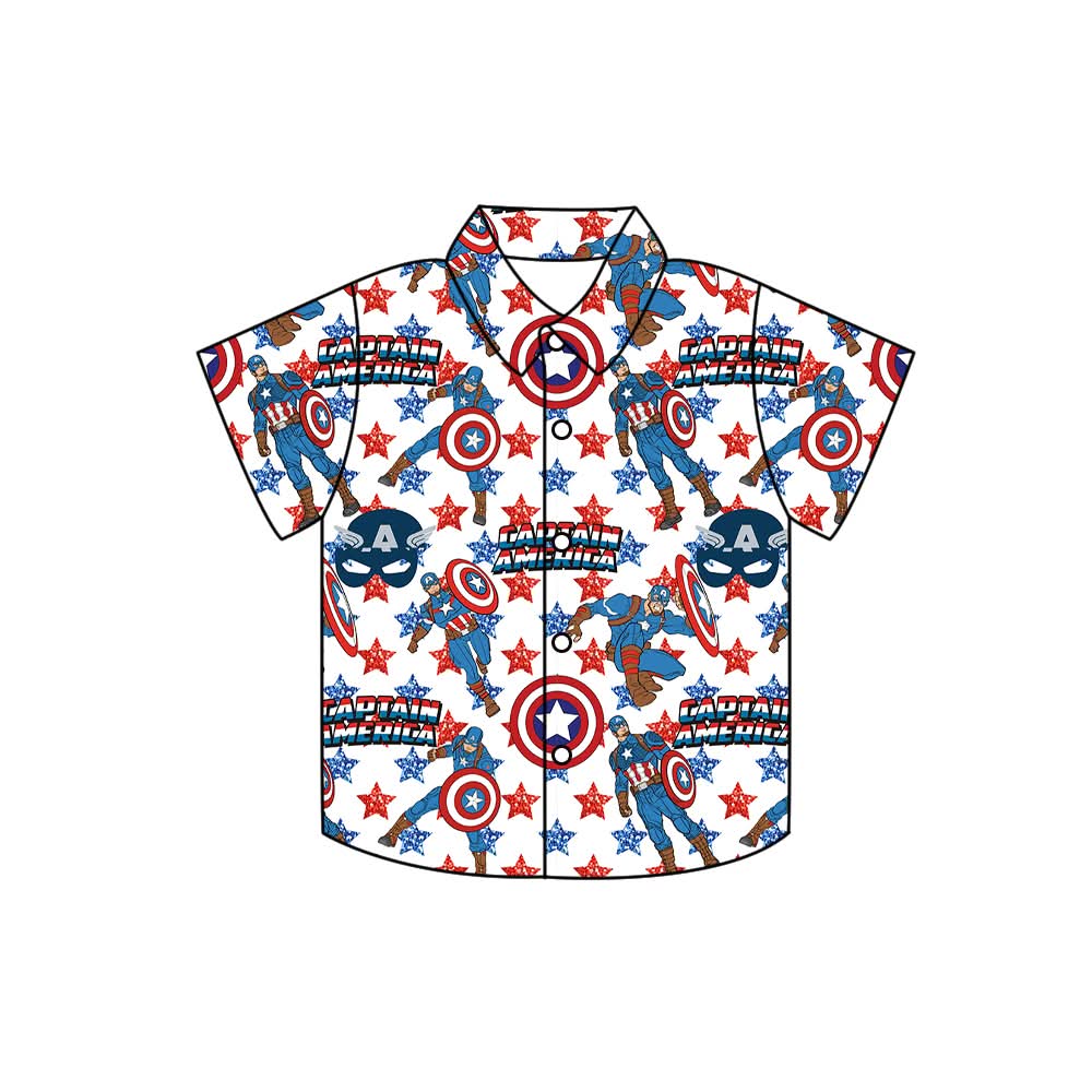 PREORDER boys/men’s Captain America button down