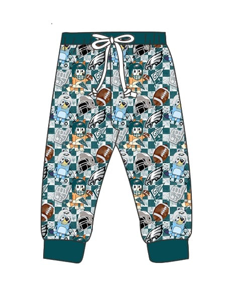 Blue dog bird pants