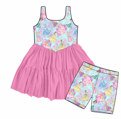Princess Christmas Twirl Dress with Detached Biker Shorts | Family Matching Holiday Boutique Outfit | Preorder