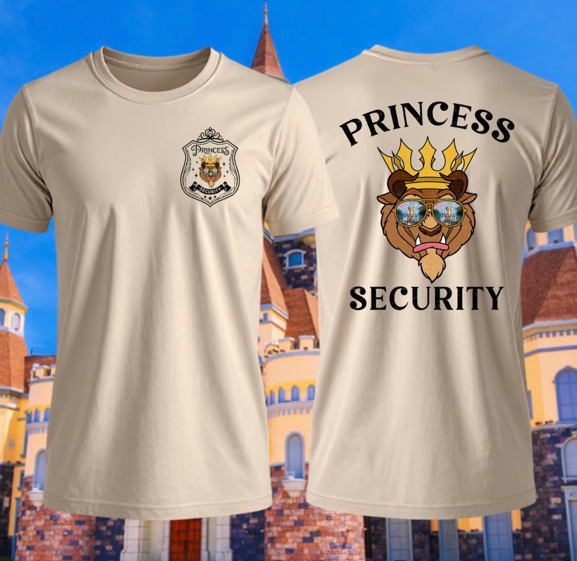 Princess Security Shirt, Family Vacation Tee, Castle Trip Graphic Tee, Matching Family Theme Park Shirt, Dad Vacation Shirt, Unisex Travel Tee