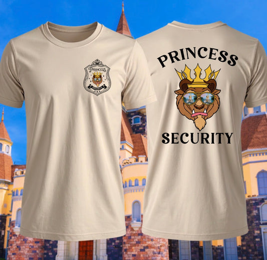 Princess Security Shirt, Family Vacation Tee, Castle Trip Graphic Tee, Matching Family Theme Park Shirt, Dad Vacation Shirt, Unisex Travel Tee