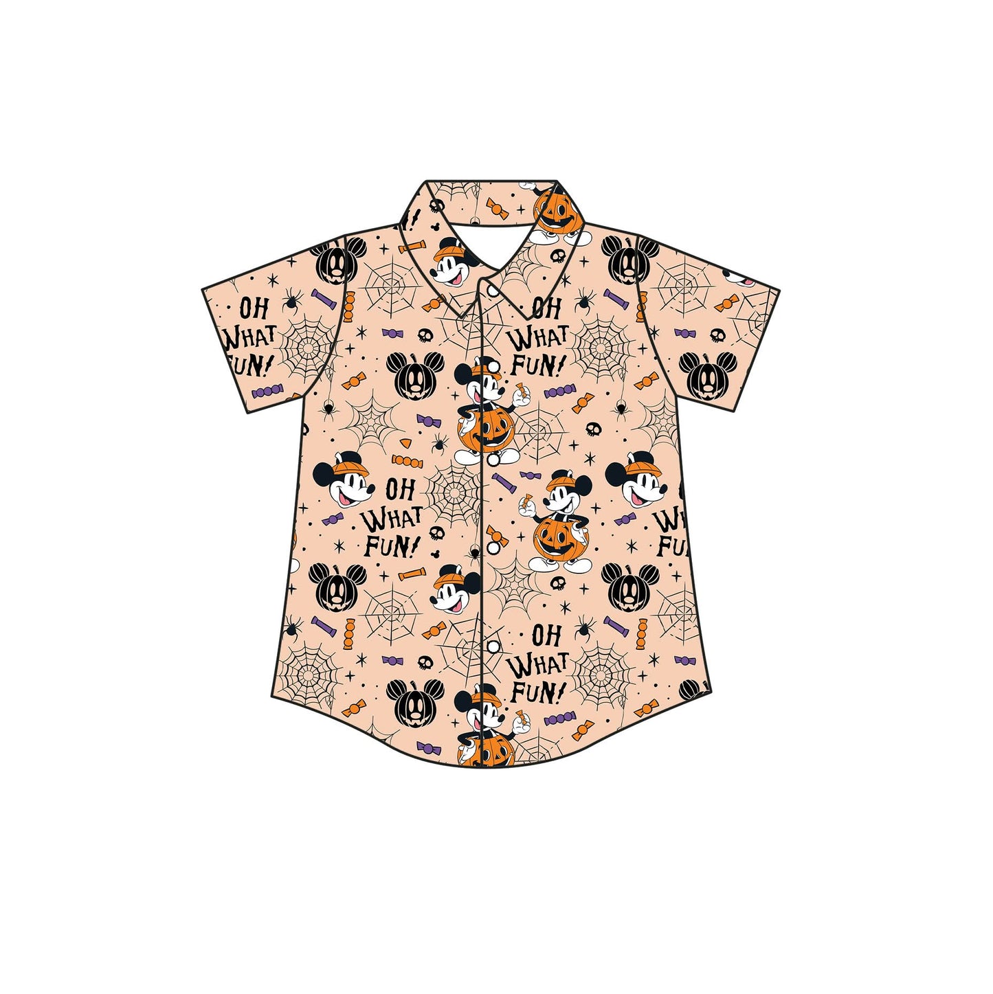 PREORDER Halloween Mouse Family Matching Button Down Shirt | Spooky Pumpkin Boys Collared Shirt | Magical Halloween