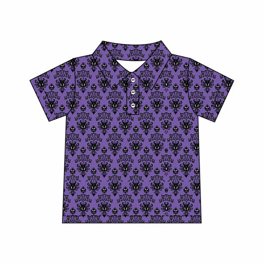 PREORDER Haunted Mansion Inspired Purple Dad & Son Matching Yoga Polo Shirt