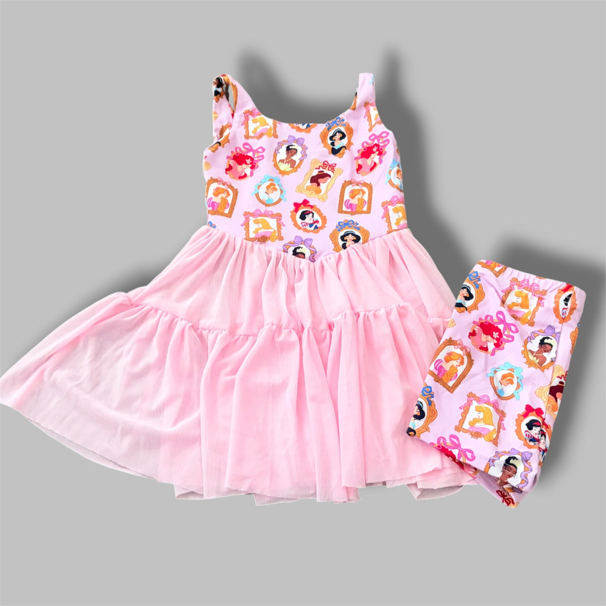 Princess Portrait Mama & Mini Matching Pink Twirl Dress Set | Mommy & Me