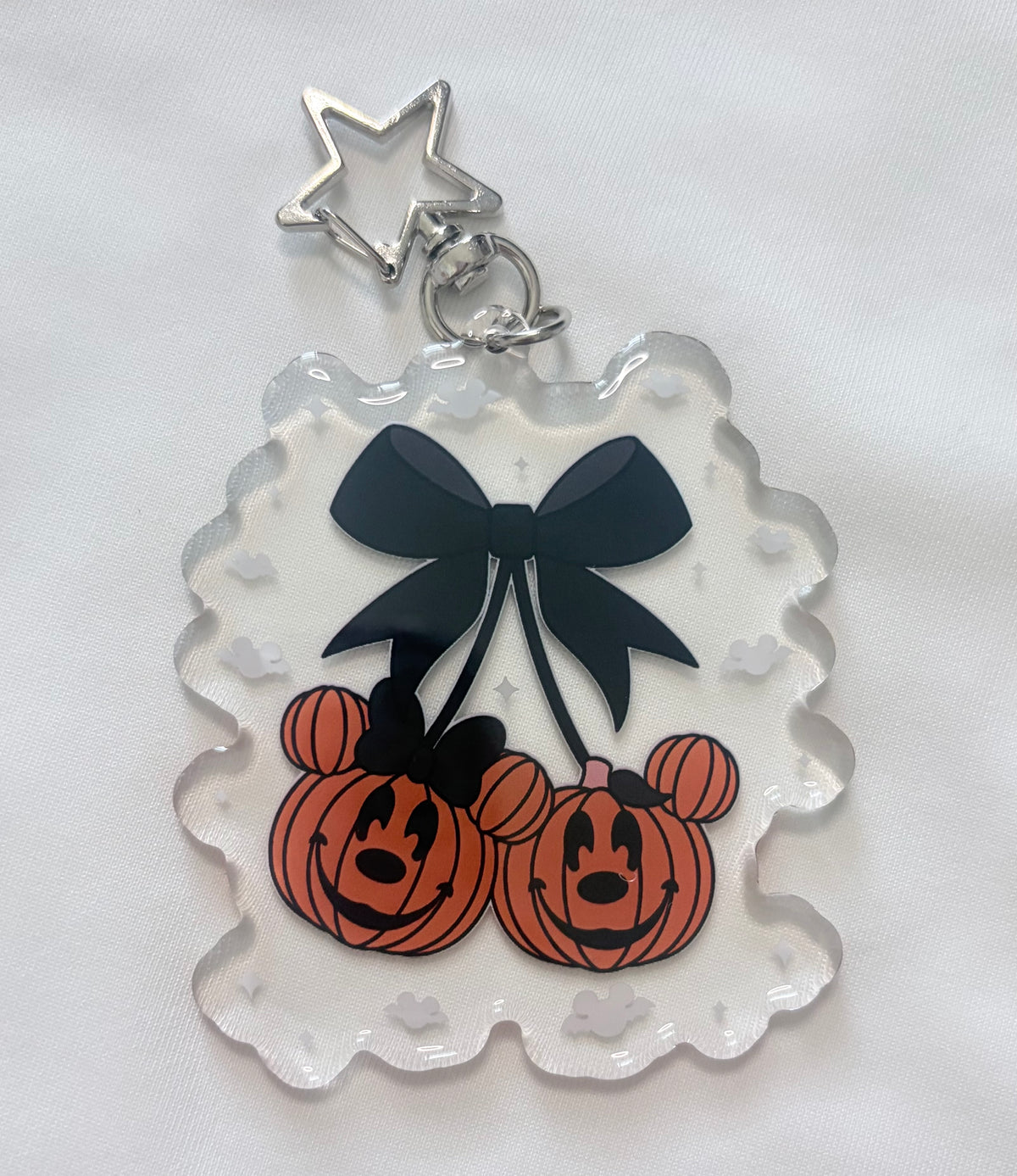 Halloween Pumpkin Mouse Bag Charm | Mouse Pumpkin Acrylic Keychain | Fall Theme Park Bag Accessory