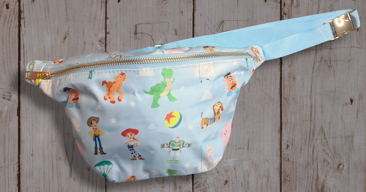 Classic Toy Characters Belt Bag | Toy Story Inspired Character Print Fanny Pack | Colorful Kids & Adult Crossbody Waist Bag | Park Day Travel Bag