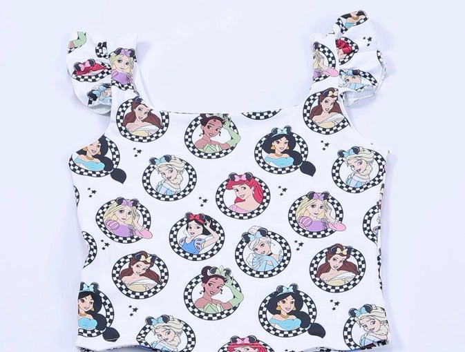 Women’s Princess Character Ruffle Yoga Tank
