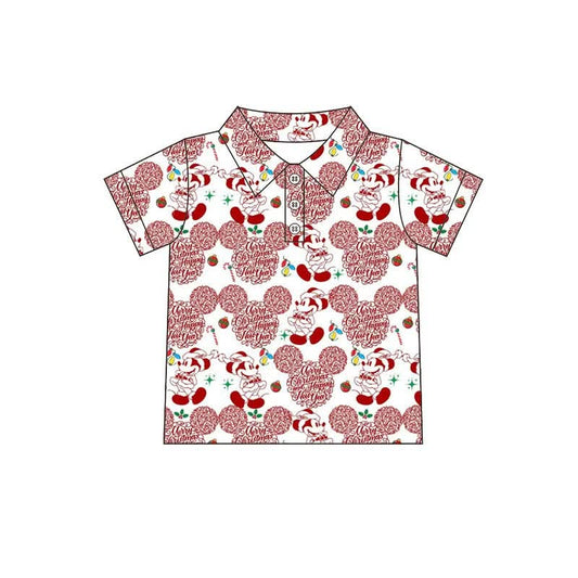Preorder Family Matching Vintage Christmas Mouse Button-Up Shirt | Boys & Men’s Retro Holiday Style Shirt | Festive Christmas Vacation Top