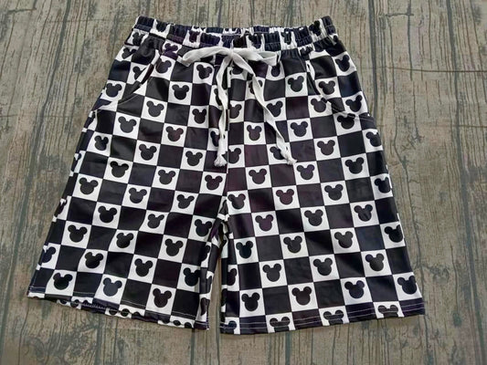 Black & White Magical Checkered Women’s Shorts | Soft Yoga Lounge Shorts