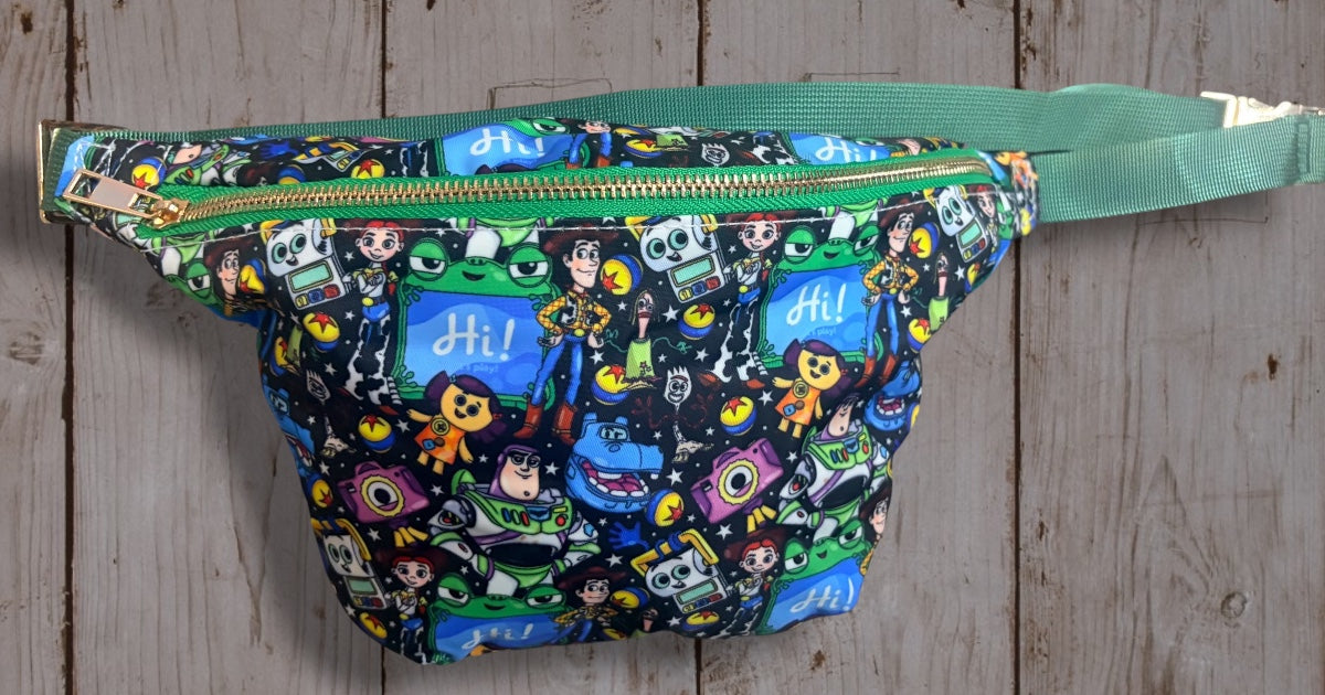 Toy Story 5 Belt Bag | Toy Story Character Print Fanny Pack | Buzz Lightyear, Woody & Friends Crossbody Waist Bag | Disney Park Bag