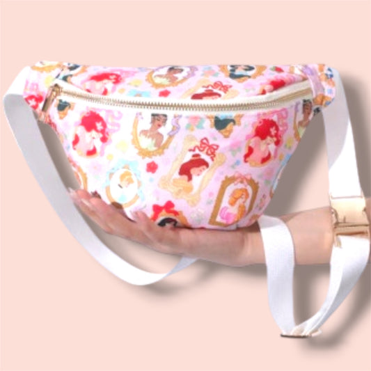 Enchanted Princess Belt Bag | Pink Princess Inspired Crossbody Fanny Pack | Theme Park Travel Bag for Kids & Adults