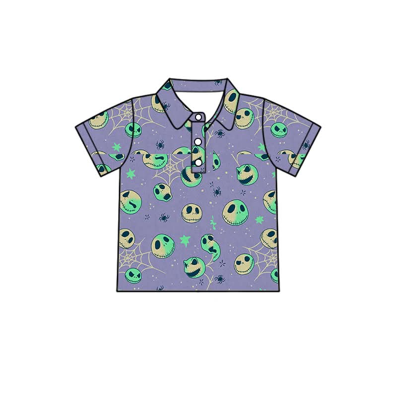 PREORDER Skeleton Pumpkin King Family Matching Polo Shirt | Spooky Purple Halloween Collared Shirt | Boutique Nightmare Inspired