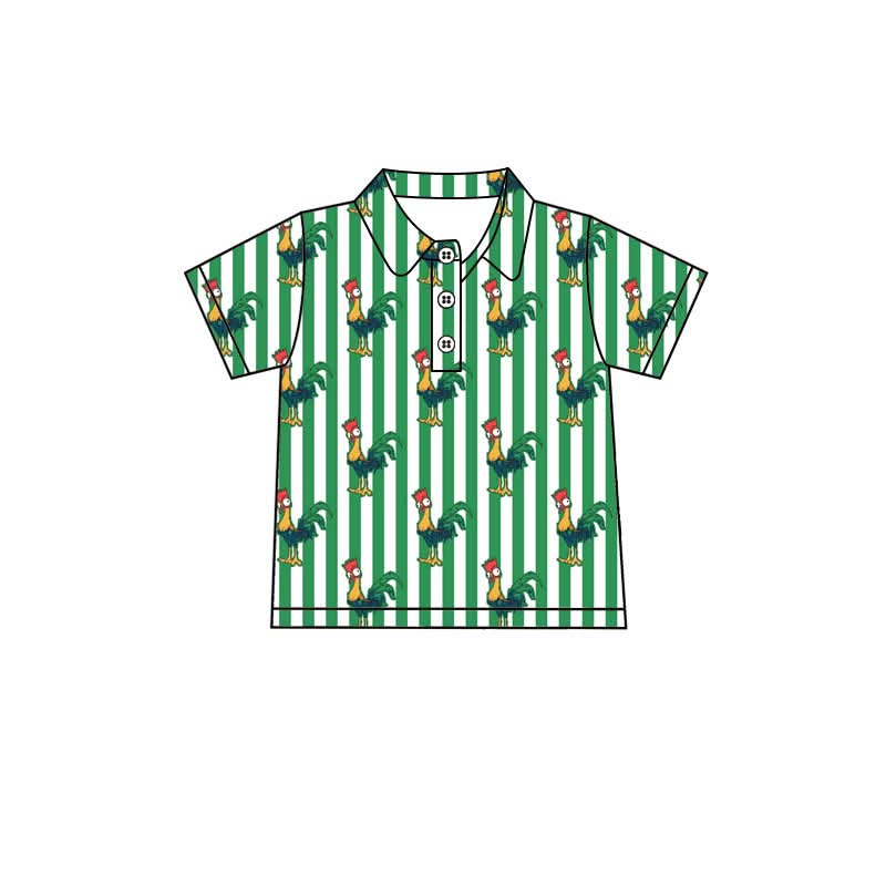 Hei Hei Boys’ Button Down Shirt | Chicken Hawaiian Shirt | Disney-Inspired Tropical Vacation Shirt | Kids Park Outfit | Boutique Boys Clothing