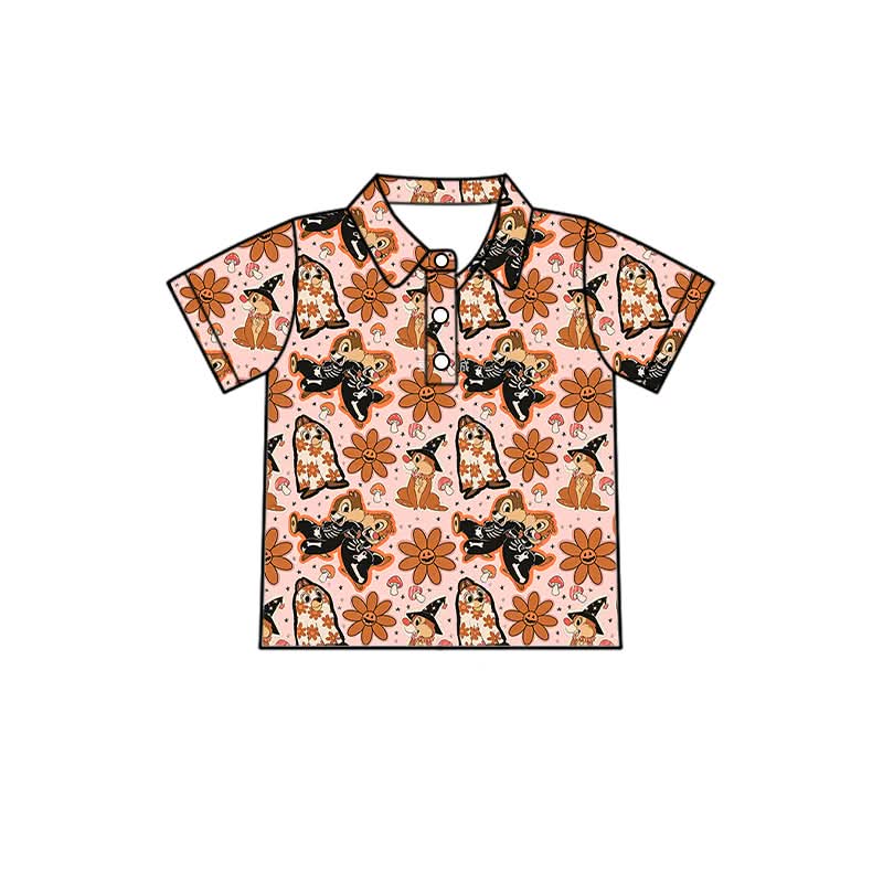 PREORDER Spooky Chipmunks Halloween Family Matching Polo Shirt | Retro Ghost Fall Collared Shirt | Boutique Halloween Kids