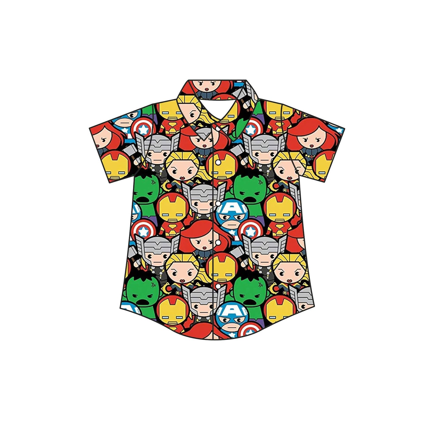 PREORDER boys/men’s Hero’s Cartoon button down
