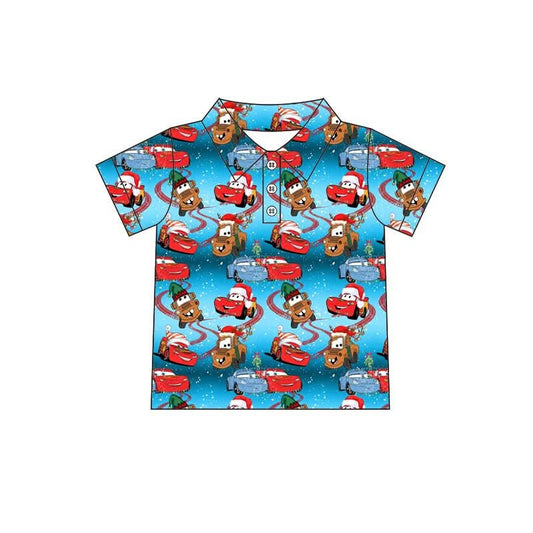 Preorder Family Matching Christmas Cars Button-Up Shirt | Boys & Men’s Holiday Racing Style Shirt | Festive Vacation Christmas Top