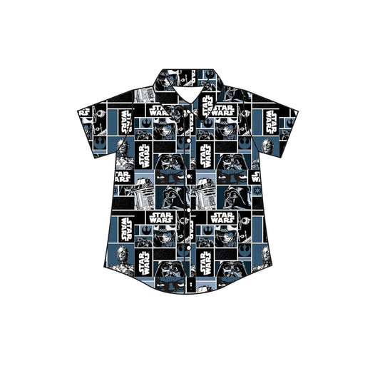 Star Wars Button-Up Shirt for Men & Boys | Matching Family Vacation Shirt | Sci-Fi Character Collared Shirt | Theme Park Button Down | Galactic Family Outfit