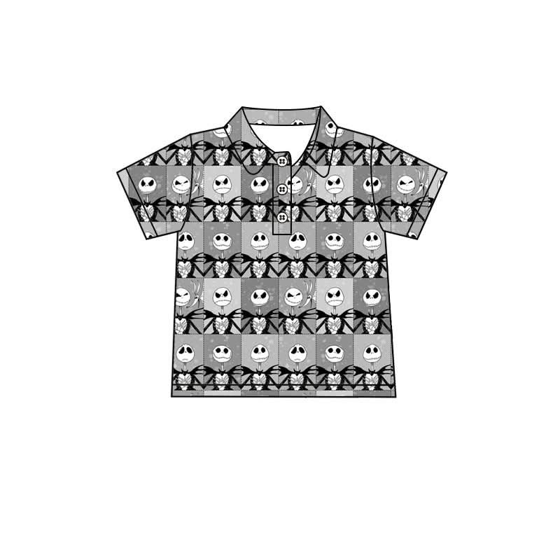 What Is This Boys’ Button Down Shirt | The Nightmare Before Christmas Shirt | Black & White Halloween Shirt | Disney-Inspired Park Outfit | Boutique Boys Clothing