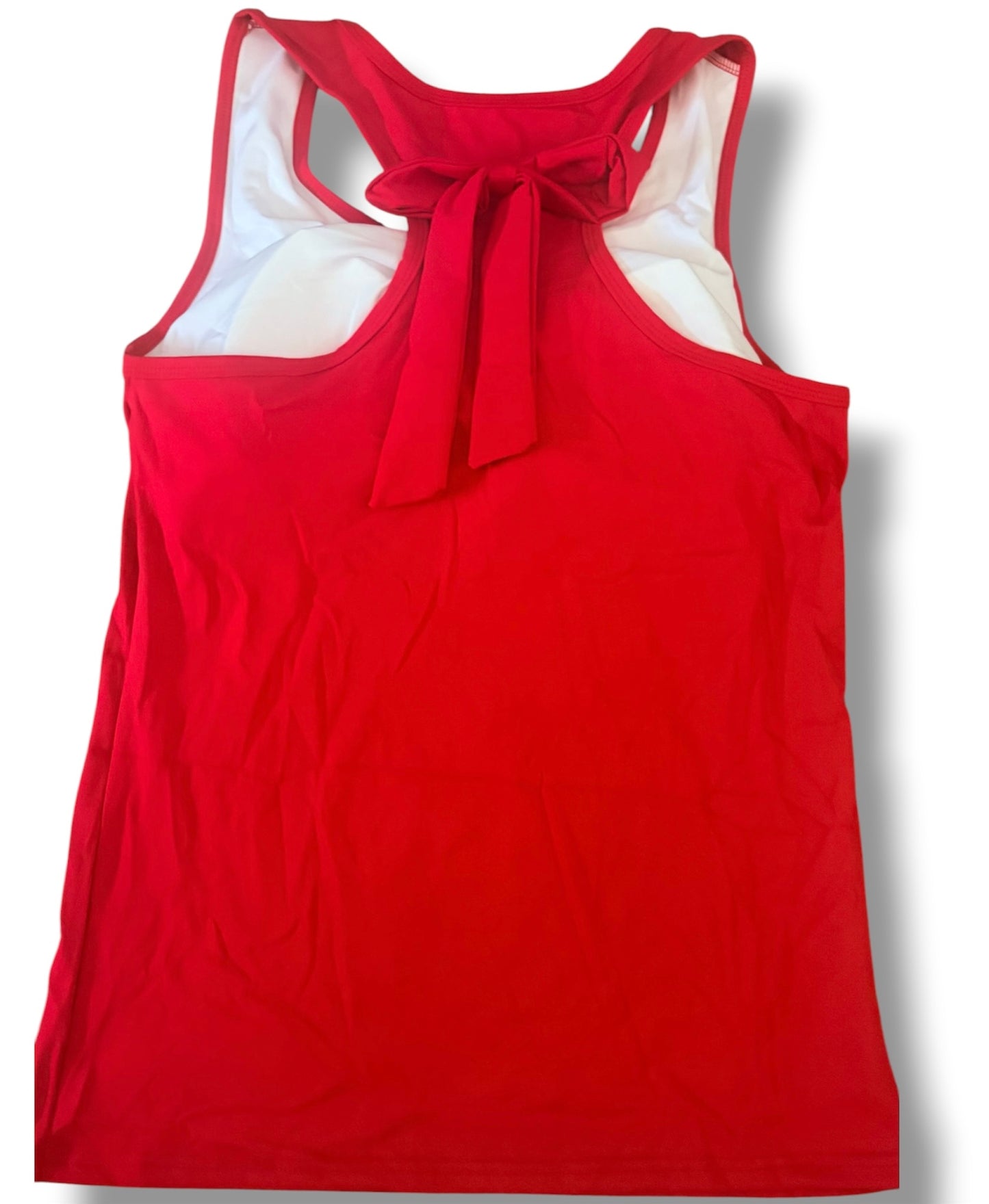 Red Racing Car Bow Back Tank Top | Built-In Support | Cars-Inspired Graphic Racer Tank | Park Outfit | Cute Summer Tank Top