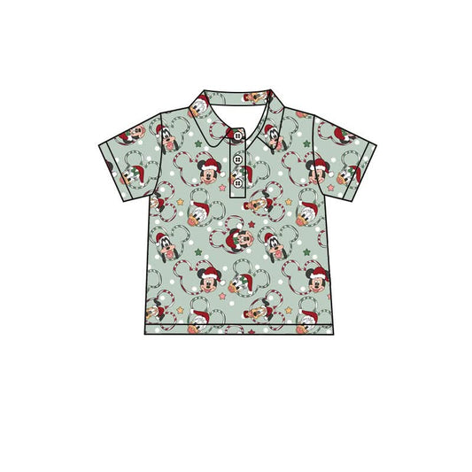 Holiday Character Family Matching Button Down Shirt | Christmas Boys & Men’s Festive Shirt | Matching Family Vacation Outfit