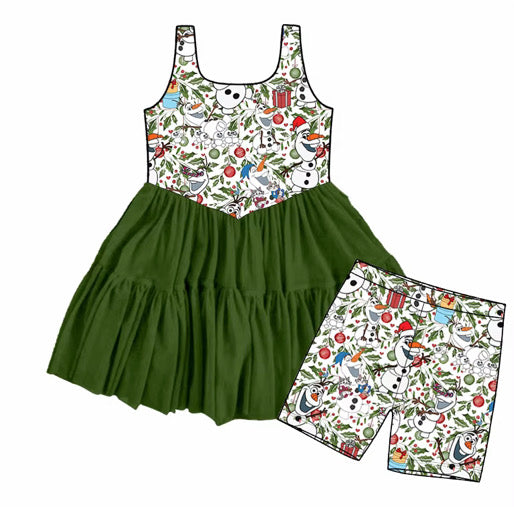 Preorder Olaf Christmas Twirl Dress | Girls Holiday Boutique Dress | Family Matching Christmas Outfit | Winter Park Dress