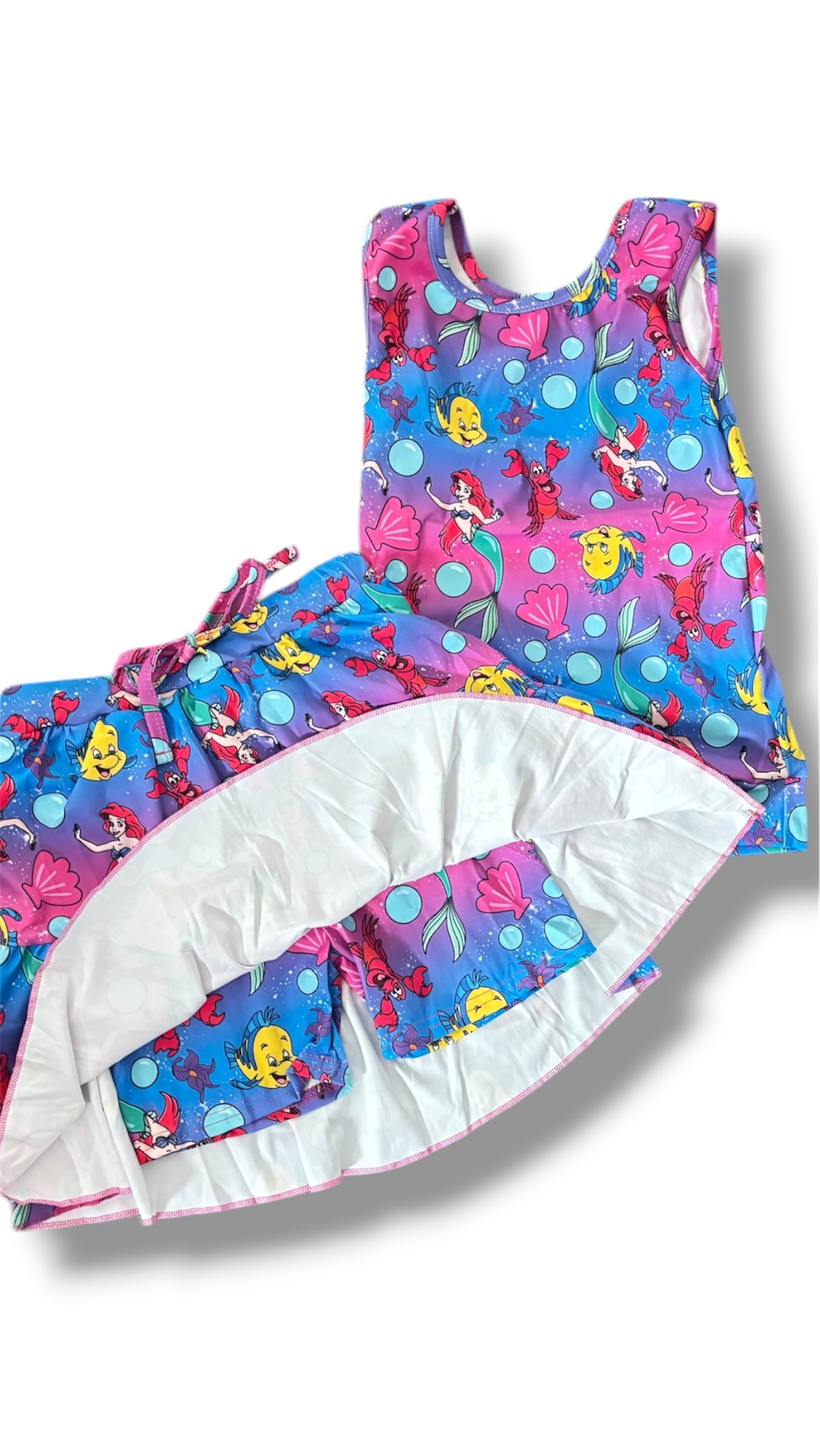 Under the Sea Princess Girls Skirt Set | Full Length Tank & Twirl Skirt | Magical Ocean Boutique Outfit