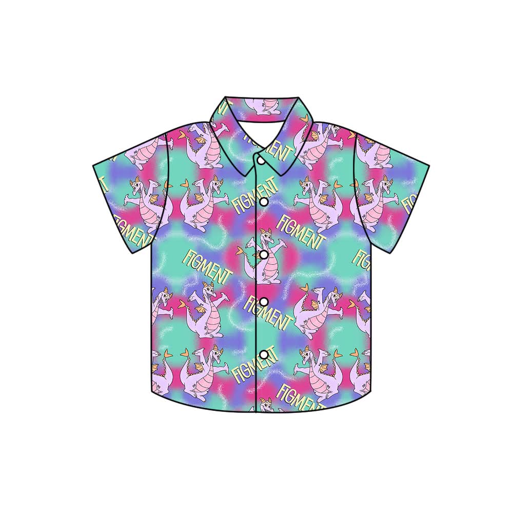 PREORDER boys/men’s Purple Dragon Figment button down
