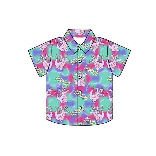 PREORDER boys/men’s Purple Dragon Figment button down