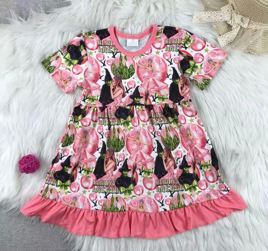 WICKEDly Cute Magical Twirl Dress – Pink & Green Storybook Style