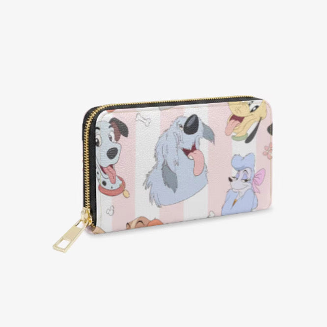Magical Dogs Zip Around Wallet | Cute Disney Dog Faux Leather Wallet | Character Zip Wallet with Card Slots & Coin Pocket