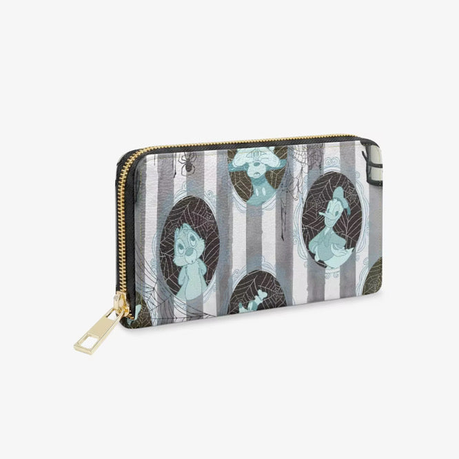 Haunted Mansion Ghost Characters Zip Around Wallet | Disney Haunted Mansion Wallet | Gothic Park Wallet with Card Holder & Coin Pocket