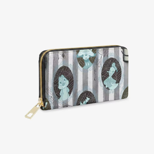 Haunted Mansion Ghost Characters Zip Around Wallet | Disney Haunted Mansion Wallet | Gothic Park Wallet with Card Holder & Coin Pocket