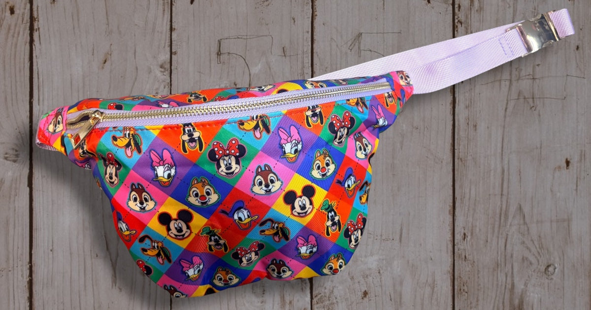Colorblock Iconic 8 Character Belt Bag | Colorful Disney Inspired Crossbody Fanny Pack