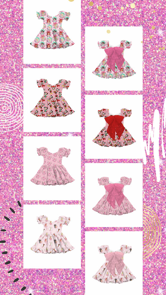 Pretty Princess & Mouse Pink Tulle Bow Dresses | Magical Girls Boutique Dresses | Character-Inspired Twirl Dresses