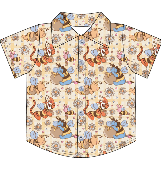 PREORDER boys/men’s Poohs fun Day button down