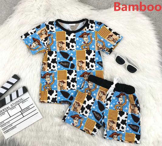 PREORDER-  🤠 Woody’s Playtime Patchwork Bamboo Set