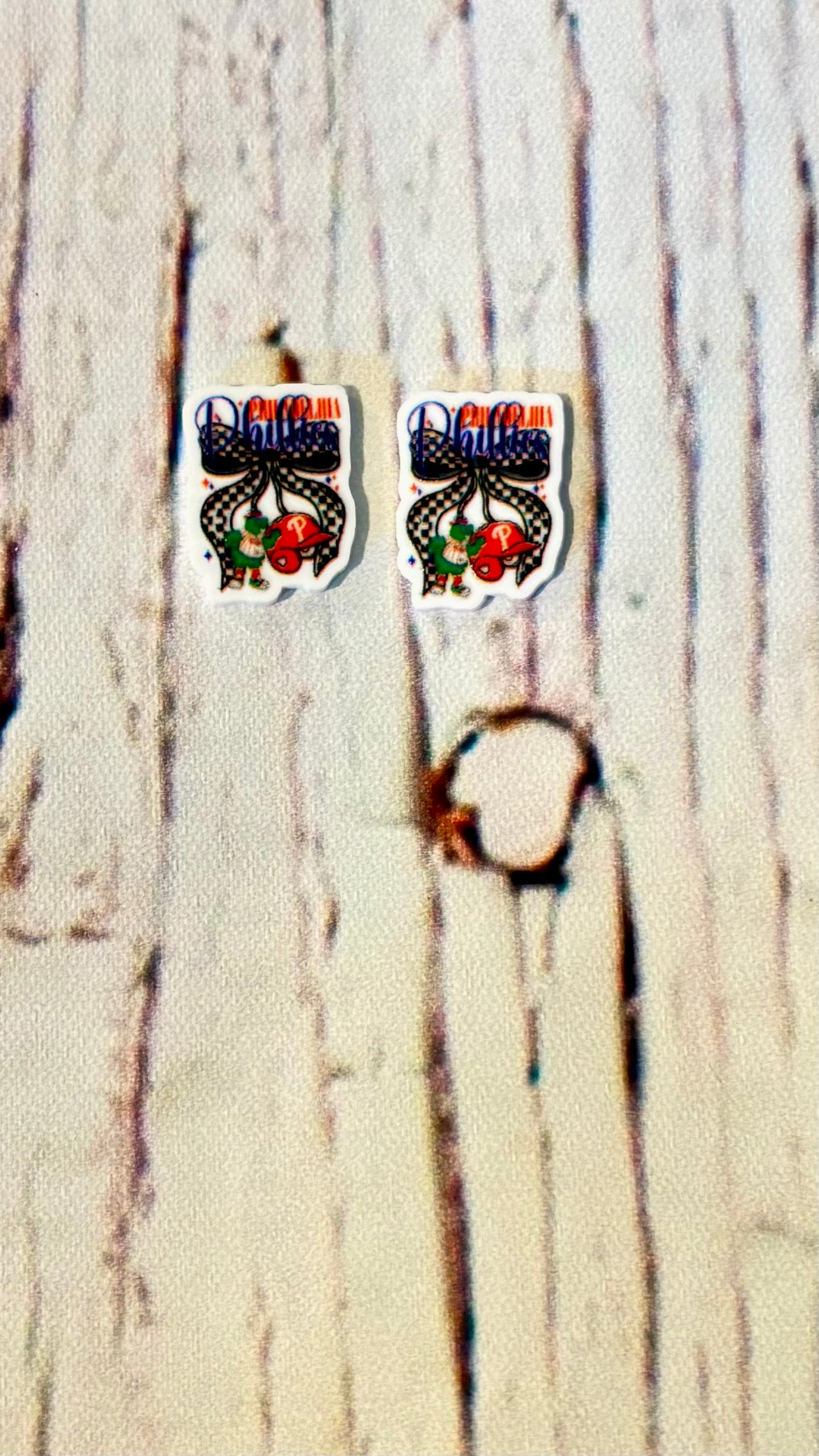 Phillies emblem earring studs