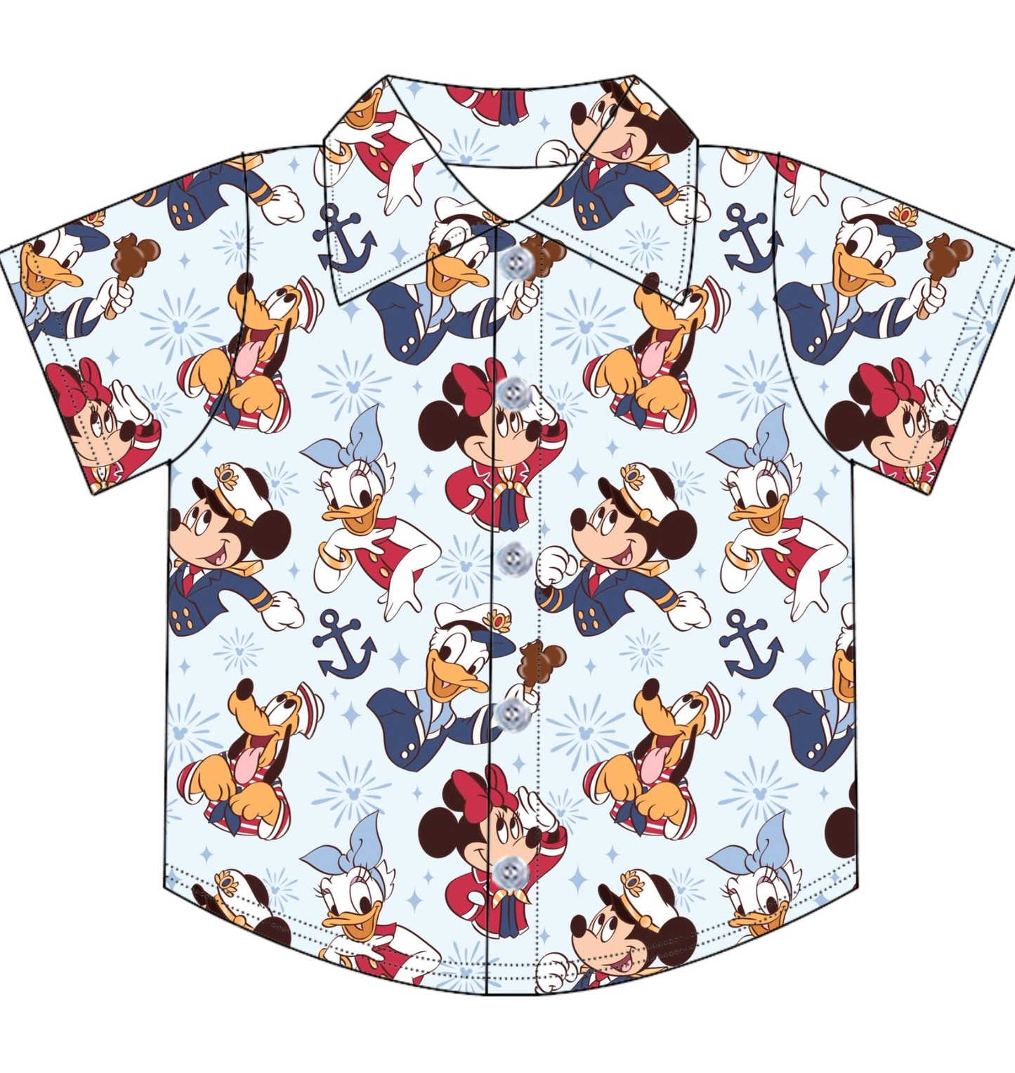 PREORDER boys/men’s Mouse and friends Cruisin button down