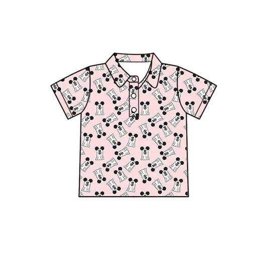 PREORDER Pink Ghost Mouse Family Matching Polo Shirt | Spooky Cute Halloween Collared Shirt | Boutique Kids Fall
