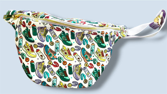 Disney Run Sneaker Belt Bag for Theme Park Runs, Race Day Fanny Pack, Athletic Waist Bag for Women, Disney Vacation Crossbody Bag, Running Essentials Bag, Travel Belt Bag