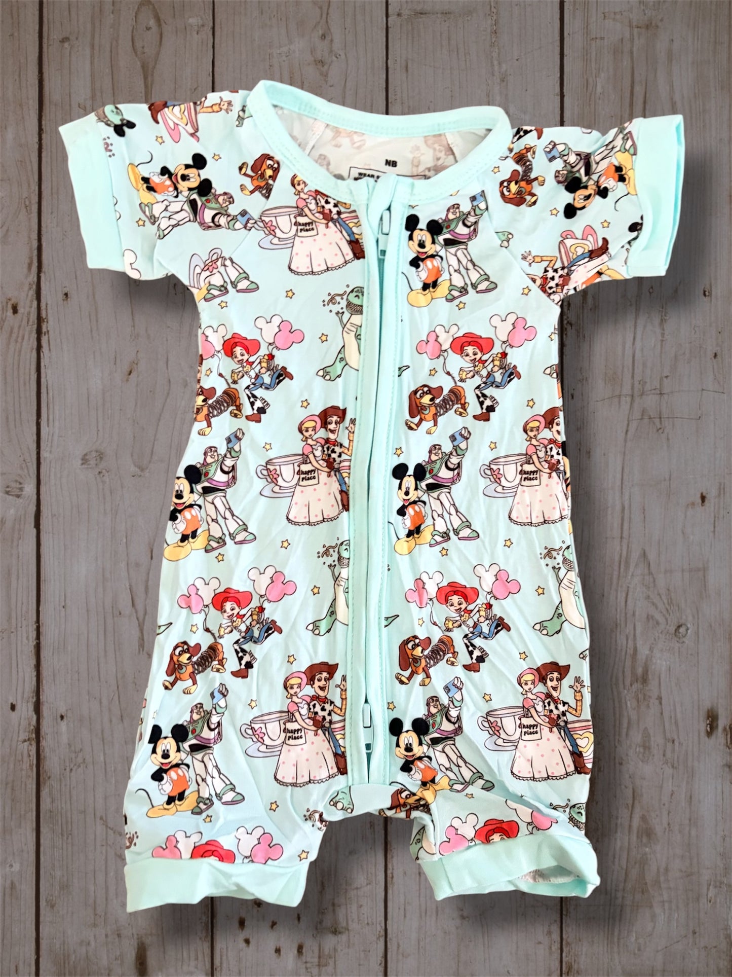 Toy Story Bamboo Double Zipper Romper | Toy Inspired Baby Sleeper | Soft Bamboo Infant One Piece